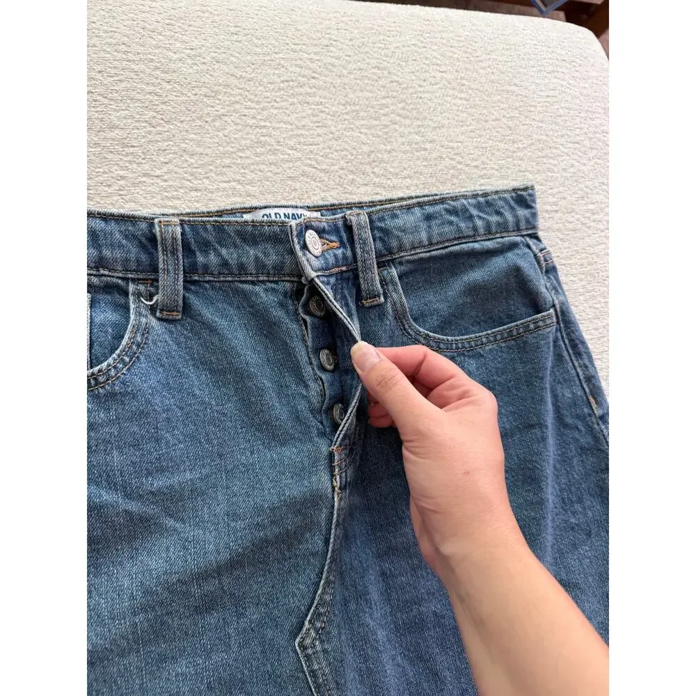 OLD NAVY Girls XL Denim Mini Skirt Medium Wash 14-16 Jean Skirt